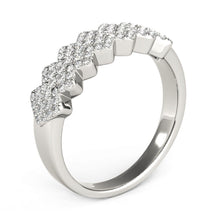 Load image into Gallery viewer, Diamond Studded Wide Multi-Diagonal Pattern Ring in 14k White Gold (5/8 cttw)