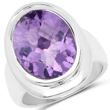 Load image into Gallery viewer, 9.01 Carat Genuine Amethyst .925 Sterling Silver Ring
