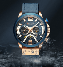 Load image into Gallery viewer, Men's Sports Waterproof Watch With Leather Belts, Chronometers And Large Numbers Details Luxury Watches Unique Design Excellent Gift