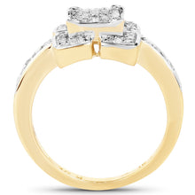 Load image into Gallery viewer, 14K Yellow Gold Plated 0.24 Carat Genuine White Diamond .925 Sterling Silver Ring