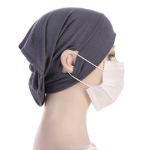 Load image into Gallery viewer, NEW Soft Cotton Hijab Breathable Turban Tie Under Scarf Elegant Ear Hole Stretch Inner Hijabs Lightweight Turban Round Front Under Hijab Caps Female Turban Bonnet