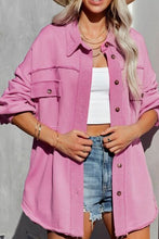Load image into Gallery viewer, Women Exposed Seam Collared Neck Button Up Jacket with Pockets Stylish Casual Everyday Wear