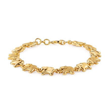 Load image into Gallery viewer, 18K Gold Elephant Bracelet For Women 8"
