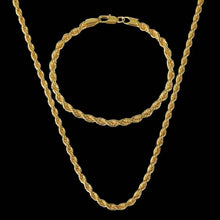Load image into Gallery viewer, 18K Gold European Classic Twist Necklace + Bracelet