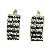 Load image into Gallery viewer, 18k Gold-filled Emerald Crystal Pavé High-polish Cubic Zirconia Earrings