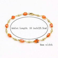 Load image into Gallery viewer, 18K Gold Filled High Polish Finish Oval Crystal Ankle Bracelet