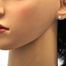 Load image into Gallery viewer, 18k Gold Filled High Polish Finsh Stud Earring with Cubic Zirconia Square Golden Tone 8mm