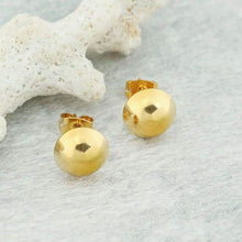 Load image into Gallery viewer, 18K Gold Half Ball Stud Earrings
