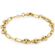 Load image into Gallery viewer, 18K Gold Mariner and Paperclip Link Bracelet, 8 Inches