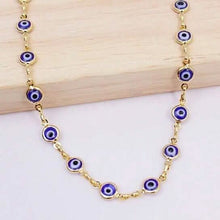 Load image into Gallery viewer, 18k Gold Plated Blue Evil Eye Anklet
