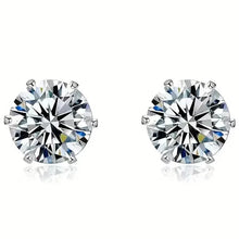 Load image into Gallery viewer, 18K Gold Ear Bone Buckle Stainless Steel 6-Prong Zirconia Stud Earrings