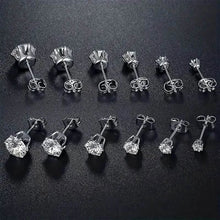 Load image into Gallery viewer, 18K Gold Ear Bone Buckle Stainless Steel 6-Prong Zirconia Stud Earrings