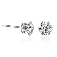 Load image into Gallery viewer, 18K Gold Ear Bone Buckle Stainless Steel 6-Prong Zirconia Stud Earrings