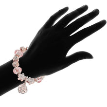 Load image into Gallery viewer, 18K Rose Gold Plated Crystal Charm Bracelet Made With Swarovski Elements
