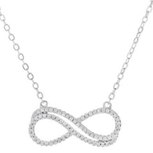 Load image into Gallery viewer, 18K White Gold Plated Double Infinity Necklace