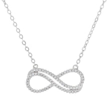 Load image into Gallery viewer, 18K White Gold Plated Double Infinity Necklace