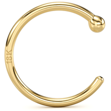 Load image into Gallery viewer, 20G 5/16 Solid 18K Yellow Gold Nose Hoop