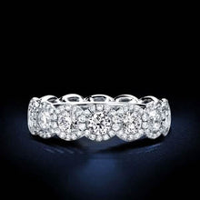 Load image into Gallery viewer, 18kt White Gold Plated Simulated Diamond Eternity Band Ring