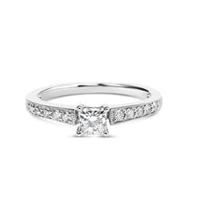 Load image into Gallery viewer, 14K White Gold Diamond 1/2 Cttw Princess Cut Diamond Engagement Ring (G-H Color, VS2-SI1 Clarity) - Size 7