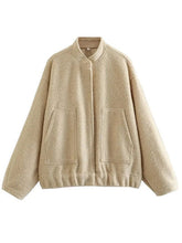 Load image into Gallery viewer, Autumn Casual Full Size Drop Shoulder Snap Down Jacket with Buttoned Front and Pockets