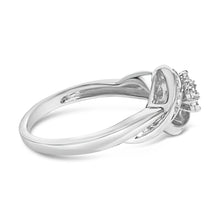 Load image into Gallery viewer, Sterling Silver 1/10 Cttw Diamond Bypass Cluster Ring