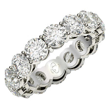 Load image into Gallery viewer, Round Cut Lab Grown Diamond Eternity Ring in 14k White Gold (6 cttw FG/VS2)