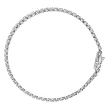 Load image into Gallery viewer, 18K White Gold 5 3/5 Cttw Natural Diamond Double Row Link Tennis Bracelet (G-H Color, VS1-VS2 Clarity) - 7" Inches
