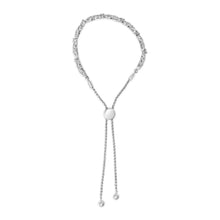 Load image into Gallery viewer, .925 Sterling Silver 1/2 Cttw Diamond Weave and Station Bolo Bracelet