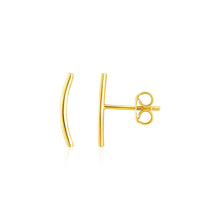 Load image into Gallery viewer, 14k Yellow Gold Curve Climber Post Earrings