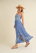Load image into Gallery viewer, Ditsy Floral Ruffled Hem Maxi Women Cami Dress –Feminine Floral Print, Elegant Maxi Length, Flowy & Comfortable Design for Casual & Special Occasions
