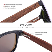 Load image into Gallery viewer, Polarized Black Walnut Wood Sunglasses Men Square Women Sun Glasses UV400 Oculos Gafas Oculos de sol masculino
