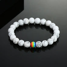 Load image into Gallery viewer, 2Pcs/set White Black Couple Magnetic Bracelets Natural Stone Matching Bracelet Magnetic Beaded Bracelets Set Attraction Friendship Relationship Wish Bracelet Gift For Women Men Him Her Best Friends