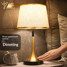 Load image into Gallery viewer, Modern Touch Sensor Dimming Luxury Living Room Simple Nordic LED Table Lamp Creative Simplicity Cloth Desk Light Indoor Decorative Table Lamp Cute Study Lamps for Bedroom Décor