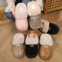 Load image into Gallery viewer, Women Fur Slippers Winter Warm Shoes Suede Plush House Indoor Outdoor Men Couples Cotton Cozy Comfy Faux Fur Slip-On Women House Shoes Memory Foam Suede Fluffy Comfort Plush Anti-Slip Slippers