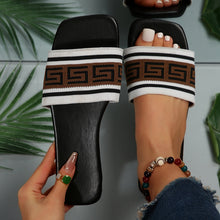 Load image into Gallery viewer, Summer Design Women Slippers Fashion Flat Heels Sildes Shoes Women's Flat Sandals Strap Slide Sandals Open Toe Comfortable Soft Luxury Slide Sandals Simple Cotton Fabric Straps Open Toe Flat Sandal For Womens