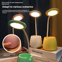 Load image into Gallery viewer, Creative USB Table Light Morden College Dorm Bedroom Study Led Desk Lamp Pen Container Macaroon Eye Protection Ring Table Lamp Decorative Table Lamp Cute Study Lamps for Bedroom Décor