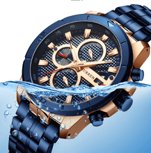 Load image into Gallery viewer, Men's Waterproof Watch With Chronometers Day View And Fluorescent Hands Unique Luxury Design Perfect Gift