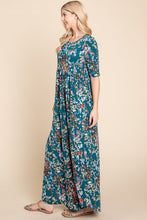 Load image into Gallery viewer, Printed Shirred Maxi Dress For Women β Flattering Shirred Maxi Dress, Comfortable Printed Maxi Dress, Chic Floral Dress, Stylish Shirred Dress, Elegant Maxi Dress, Versatile Printed Dress, Comfortable Fashion