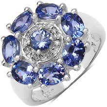 Load image into Gallery viewer, 2.58 Carat Genuine Tanzanite & White Topaz .925 Sterling Silver Ring