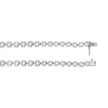 Load image into Gallery viewer, IGI Certified 14K White Gold 8.0 Cttw Pave Set Round-Cut Diamond Cluster Graduating Riviera Statement Necklace (H-I Color, I1 Clarity)
