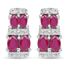 Load image into Gallery viewer, 3.20 Carat Glass Filled Ruby .925 Sterling Silver Earrings