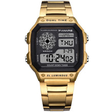 Load image into Gallery viewer, Luxury Famous Sports Business Square Retro Watch Waterproof 50M WIth Count Down Timer Digital Stopwatch Clock For Men and Woman Unisex Watch
