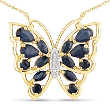Load image into Gallery viewer, 2.94 Carat Genuine Blue Sapphire and White Zircon .925 Sterling Silver Necklace