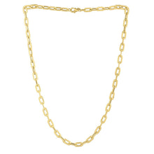 Load image into Gallery viewer, 14k Yellow Gold Oval Domed Paperclip Chain Necklace (5.30 mm)