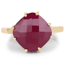 Load image into Gallery viewer, 14K Yellow Gold Plated 8.95 Carat Glass Filled Ruby .925 Sterling Silver Ring