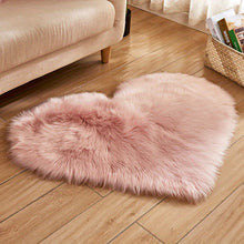 Load image into Gallery viewer, Plush Heart-Shaped Area Mat | Machine Washable Soft Artificial Wool | Cozy Decorative Mat for Living Room, Bedroom, Office | Indoor Use