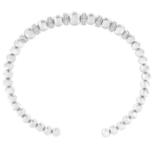 Load image into Gallery viewer, .925 Sterling Silver 1/4 Cttw Diamond Rondelle Graduated Ball Bead Cuff Bangle Bracelet (I-J color, I2-I3 clarity) - Fits wrists up to 7 1/2 inches