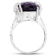 Load image into Gallery viewer, 10.44 Carat Genuine Amethyst and White Topaz .925 Sterling Silver Ring