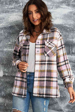 Load image into Gallery viewer, Classic Plaid Button Front Shirt Jacket with Breast Pockets Casual & Minimalist Outerwear