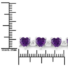 Load image into Gallery viewer, 10.01 Carat Genuine Amethyst and White Diamond .925 Sterling Silver Bracelet